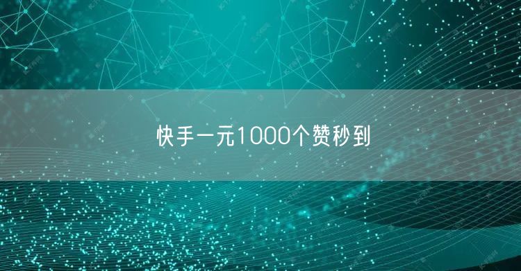 快手一元1000个赞秒到