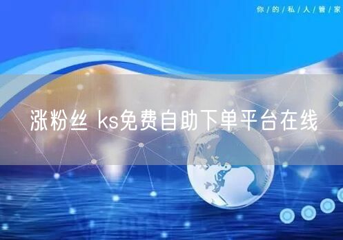 涨粉丝 ks免费自助下单平台在线