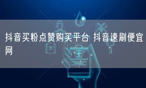 抖音买粉点赞购买平台 抖音速刷便宜网