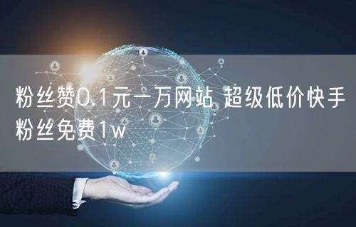 粉丝赞0.1元一万网站 超级低价快手粉丝免费1w