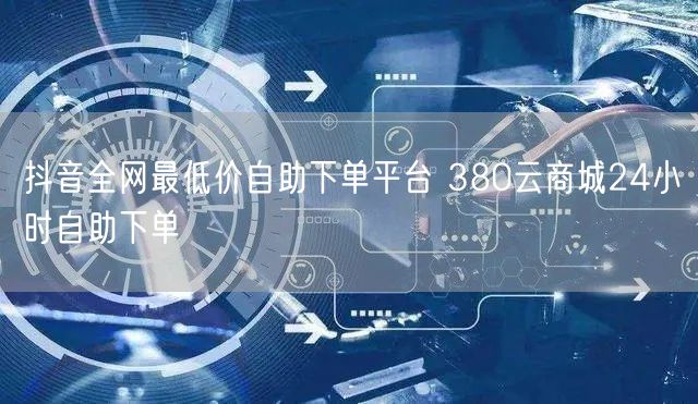 抖音全网最低价自助下单平台 380云商城24小时自助下单