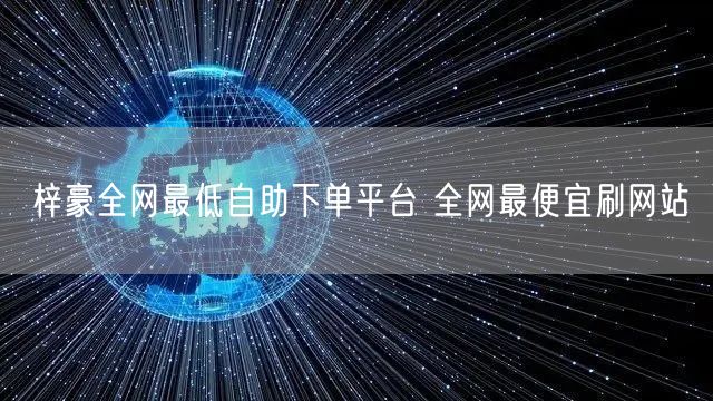梓豪全网最低自助下单平台 全网最便宜刷网站