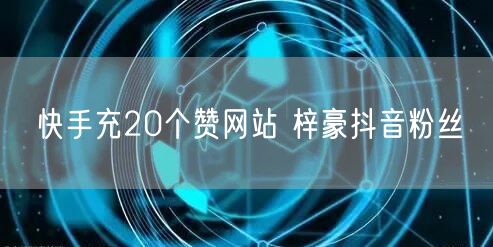 快手充20个赞网站 梓豪抖音粉丝
