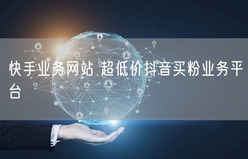 快手业务网站 超低价抖音买粉业务平台