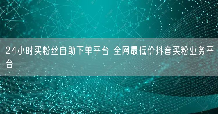 24小时买粉丝自助下单平台 全网最低价抖音买粉业务平台