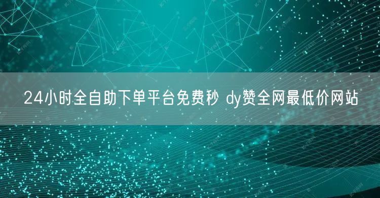24小时全自助下单平台免费秒 dy赞全网最低价网站