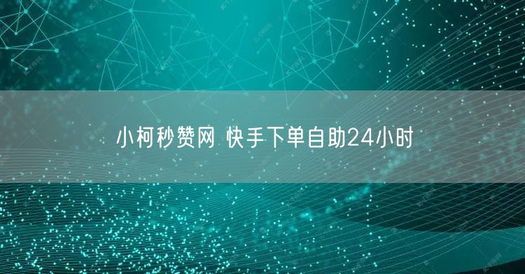 小柯秒赞网 快手下单自助24小时