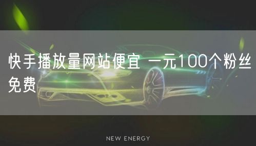 快手播放量网站便宜 一元100个粉丝免费