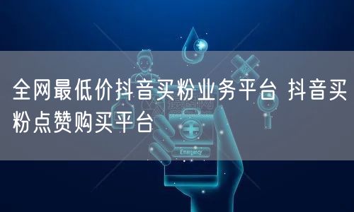 全网最低价抖音买粉业务平台 抖音买粉点赞购买平台