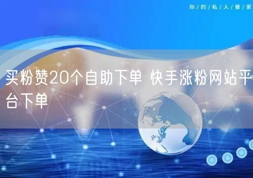 买粉赞20个自助下单 快手涨粉网站平台下单