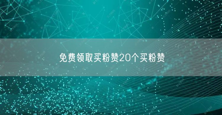 免费领取买粉赞20个买粉赞