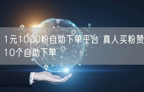 1元1000粉自助下单平台 真人买粉赞10个自助下单