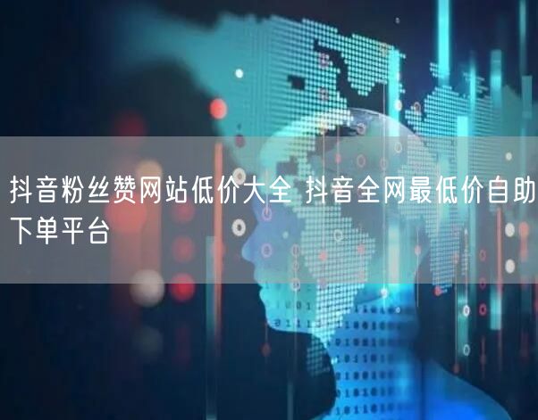抖音粉丝赞网站低价大全 抖音全网最低价自助下单平台